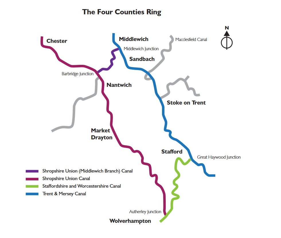 Map of the Four Counties Ring