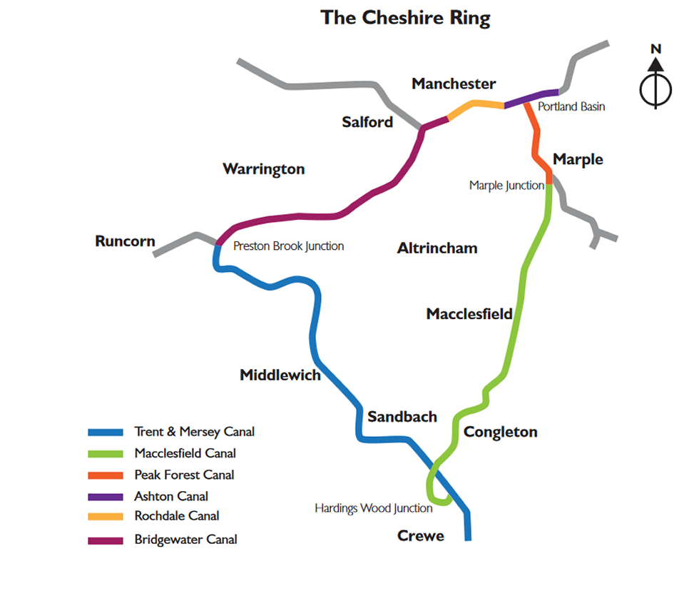 Map of the Cheshire Ring